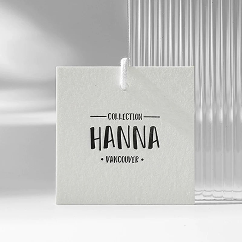 Custom Own Logo Clothing Hang Price Tag Garment Clothes T Shirt Paper Swing Hang Tags for Apparel