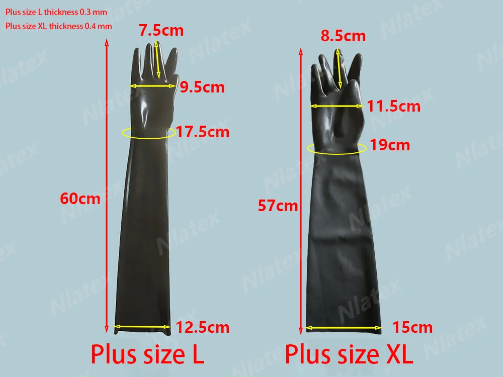 Stylish Unisex Latex Long Gloves - Durable, Natural Material, Versatile Use