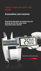 All-Metal IP54 Electronic Digital Display Vernier Calipers 0-150/200/300mm Stainless Steel HD Full Screen Caliper Measuring Tool
