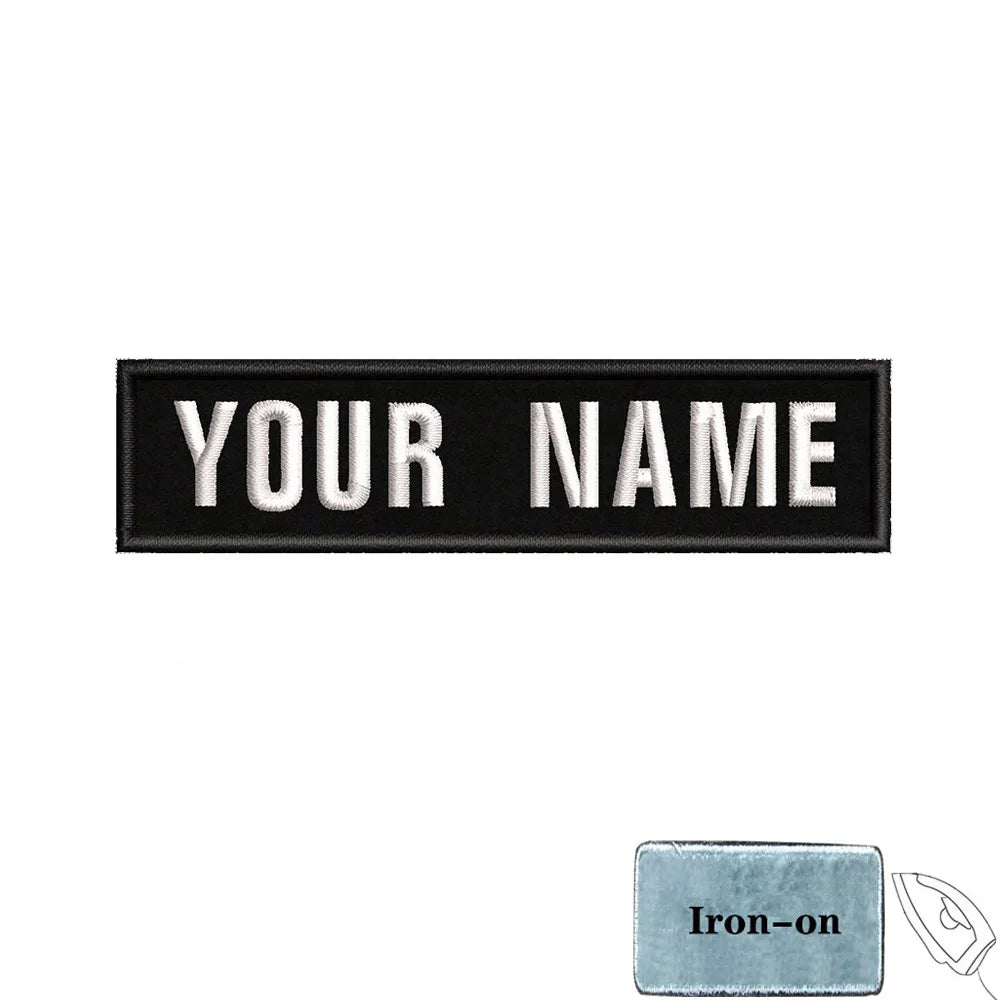 1PC 10cmx2.5cm Custom Personalized Name Israel flag Patch Stripes Badge tags chevrons Armband Iron On Or Hook Loop embroidered