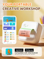 Dolewa D8 Portable Printer Thermal Paper Stickers Paper Mini Printers Labels Maker Printer for Photo Printing for Gift