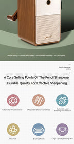 Deli Classic Heavy-Duty Hand Crank Pencil Sharpener - Adjustable, Durable Blade for School, Office, and Studio Use
