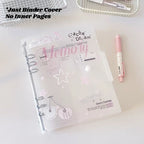 Ins A5 Loose-Leaf Binder Organization Cherry/Angel Wing Transparent Clear Album Organizer Cover for Kpop Photo Cards Collection