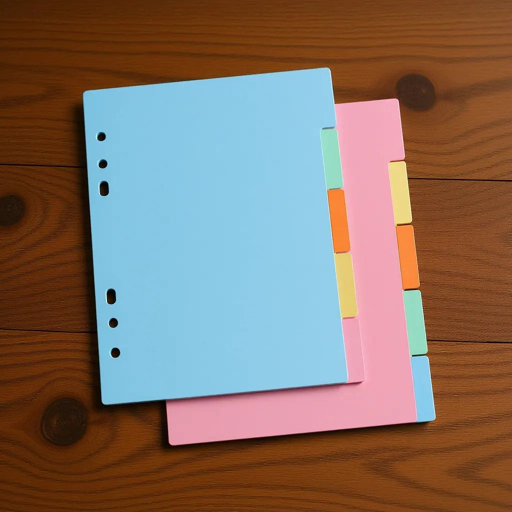 10Pcs Plastic Tab Dividers Translucent Index Binder Dividers for A5 Notebook Planner 6 Holes Labels Index Sheets