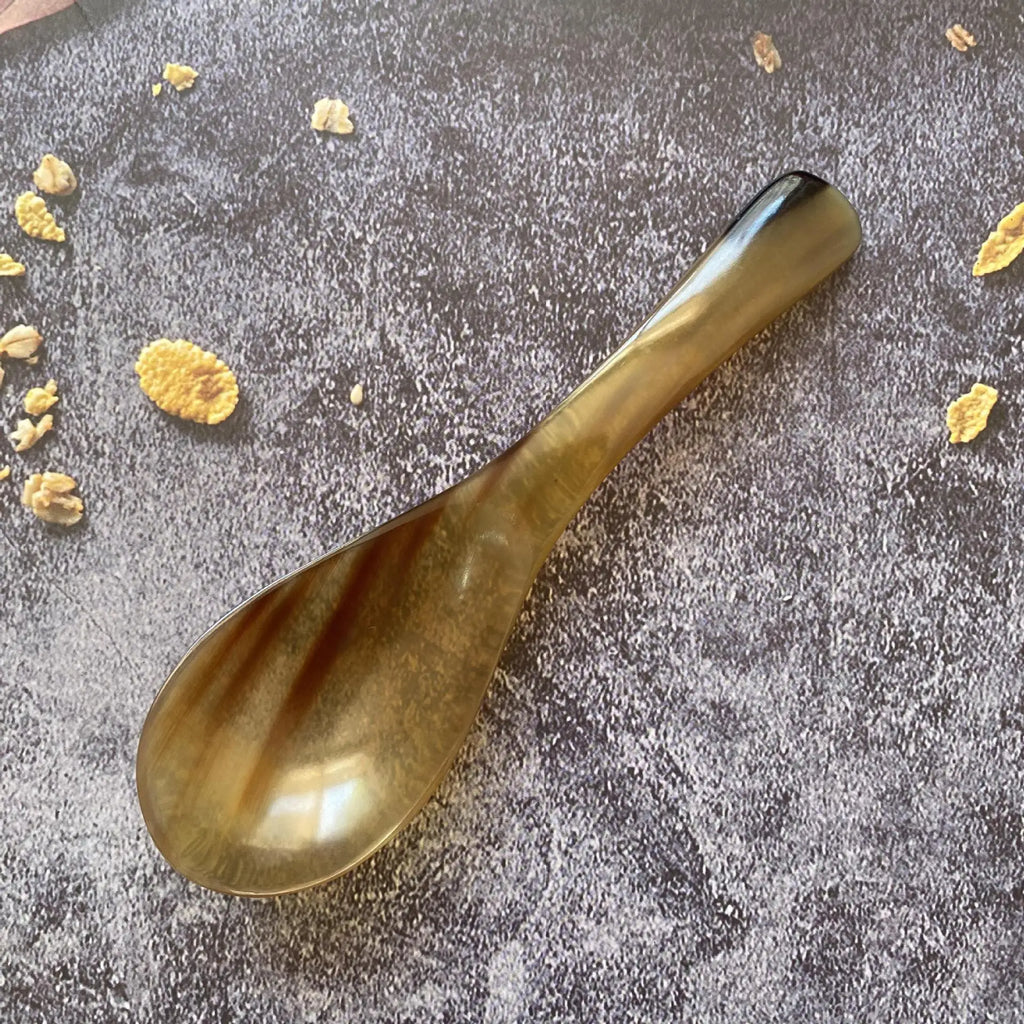 Water Buffalo Horn Spoon Exquisite Western Cuisine Spoon Kitchen Tools Creative Dessert Spoon Long Handled Spoon Horn Products