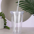 1pc  Transparent and minimalist water cup with straw, reusable, used for DIY smoothie cups for coffee, milk, and beverages