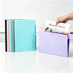 5 Pocket Plastic Pouch with Snap Button Accordion Folder File Organization A4 Size Document Folders WJJ06