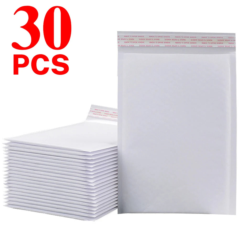 10-50PCS White/Yellow Kraft Bubble Film Mailing Envelope Bag Customizing Lightweight Shipping Protection Bubble Padded Envelopes