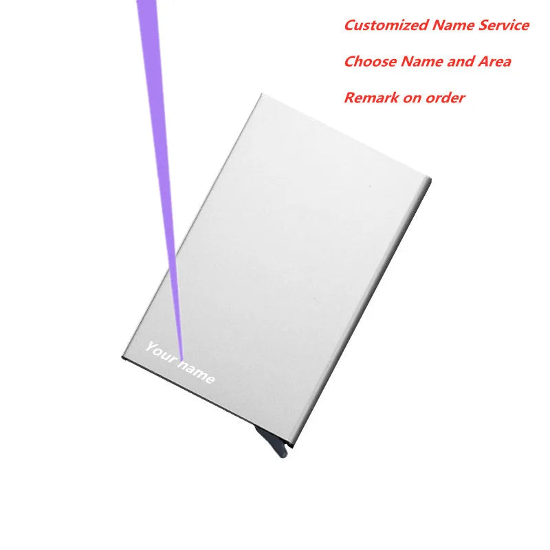 Anti-theft ID Credit Card Holder Minimalist Porte Carte Thin Aluminium carteras Pocket Case Bank Women Men Credit Card Box DIY