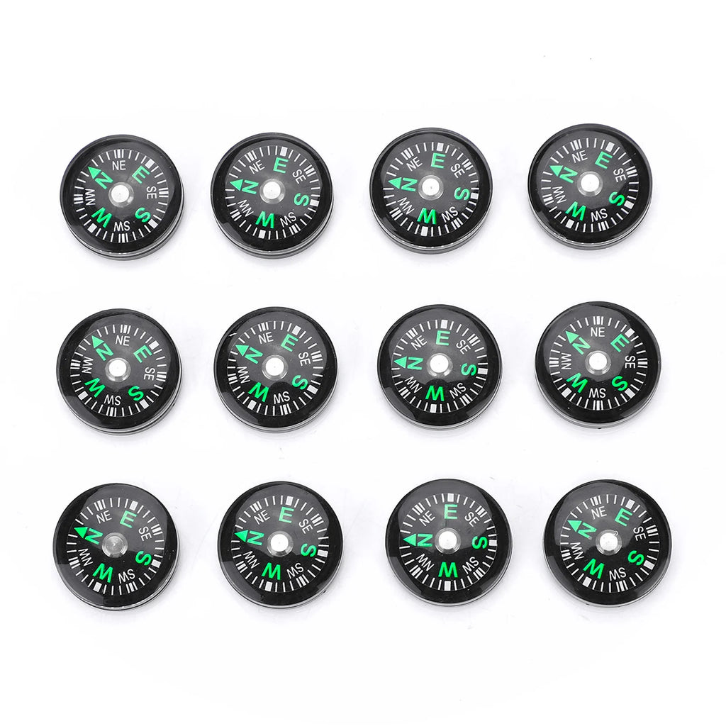 12pcs 20mm Mini Pocket Oil Filled Compass Survival Compasses For Hiking Camping Outdoor Activities Accessory