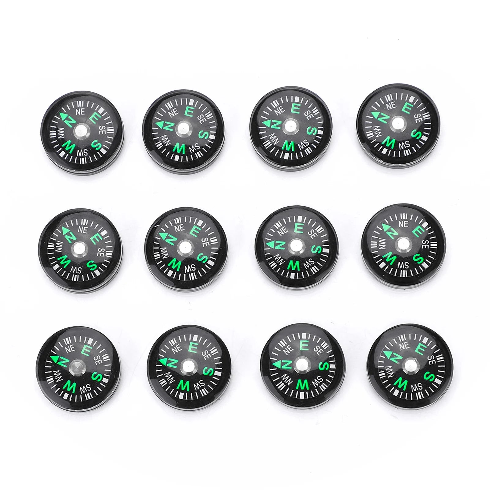 12pcs 20mm Mini Pocket Oil Filled Compass Survival Compasses For Hiking Camping Outdoor Activities Accessory
