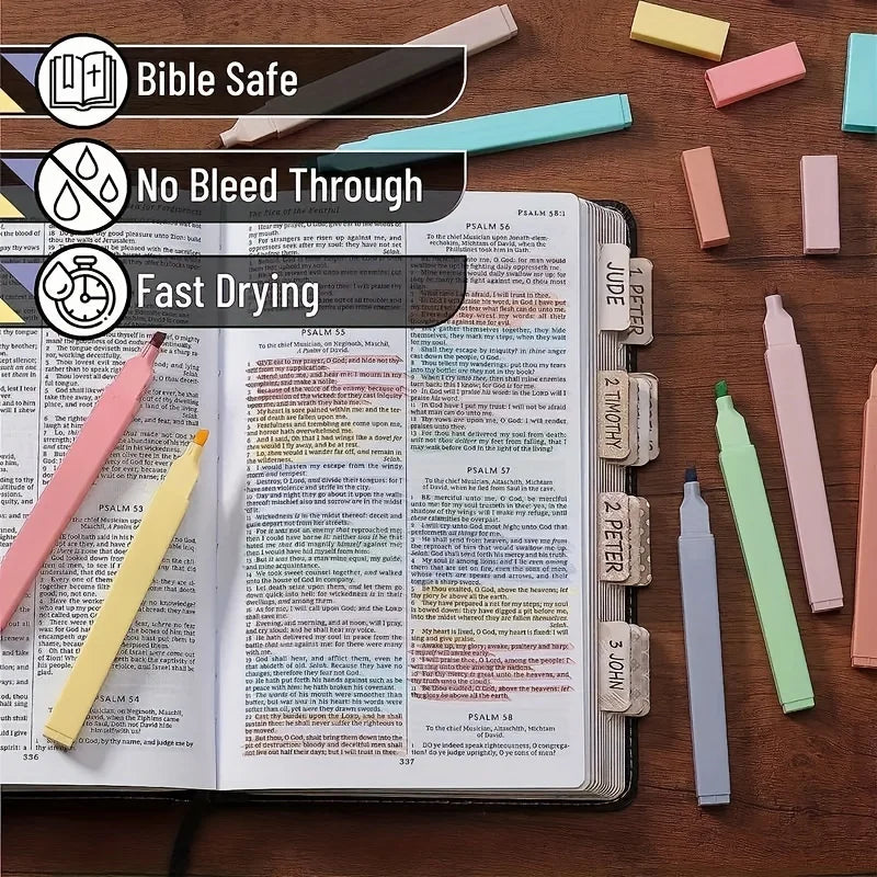 75 Bible Tabs With 6 No Bleed Highlighters,Morandi Theme, Bible Indexing Tabs,Bible Book Tabs,Bible Labels Tabs+Pens