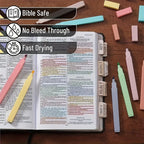 75 Bible Tabs With 6 No Bleed Highlighters,Morandi Theme, Bible Indexing Tabs,Bible Book Tabs,Bible Labels Tabs+Pens