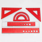 Aluminum Alloy Multifunctional Set of Rulers Rulers  Triangles Metal Stamping Processing Precision Rulers Math Drawing Tools