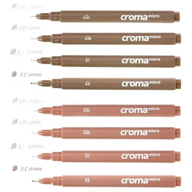 Pigment Liner Pigma Pen 0.1mm/0.03mm/0.05mm/0.5mm/1mm Different Tip Black Fineliner for Sketching Drawing Micron Ink Marker Pen