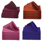 12pcs 45x45cm Satin Table Napkins Soft Cloth Handkerchief For Wedding Party Decors Birthday Christmas Home Tea Towel Napkin