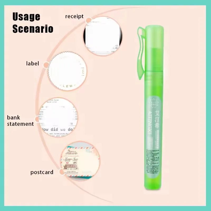 Thermal Paper Spray Pen Security Privacy Cover Information Coverage Liquid Correction Fluid Tool For Privacy Information Eraser