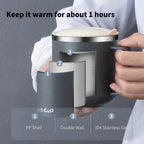 400ml 304 Stainless Steel Coffee Mugs Portable Cups Heat Insulation Anti-fall Thermos Mug Home with Cover and Handle Mug