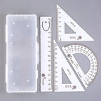 4 Pcs/Set Math Sets Metal Ruler Triangle Ruler Protractor with Box for School Student Geometry Sets