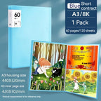 A3 File Folder Display Book 20-80pages Painting Art Collection 8k Album Transparent Information Children's Reward Poster Storage