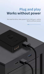 USB 3.0 Switcher KVM Switch 1x2/2x1 Bidirectional USB Hub for Computer Laptop to Keyboard Mouse Printer U Disk USB 2.0 Extender