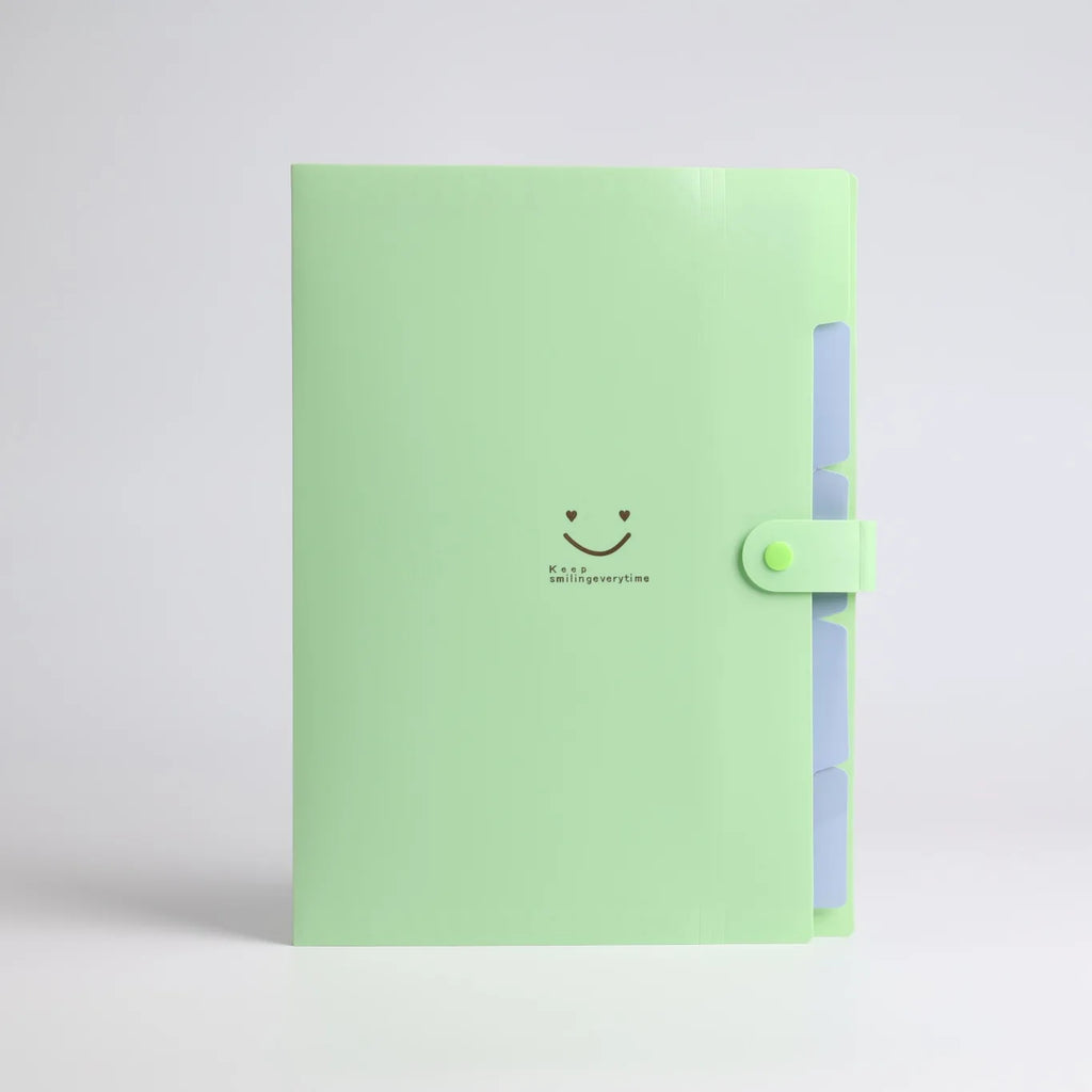 Classic 5-Page Accordion File Folders A4 Document Storage Bags Plastic Material Test Roll Holder Durable Expanding Folders