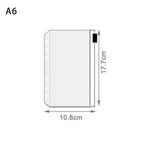 10Pcs  A5 A6 A7 Binder Pocket Binder Zipper Folders for 6 Ring Notebook Divider Page Waterproof PVC Leaf Document Filing Bag