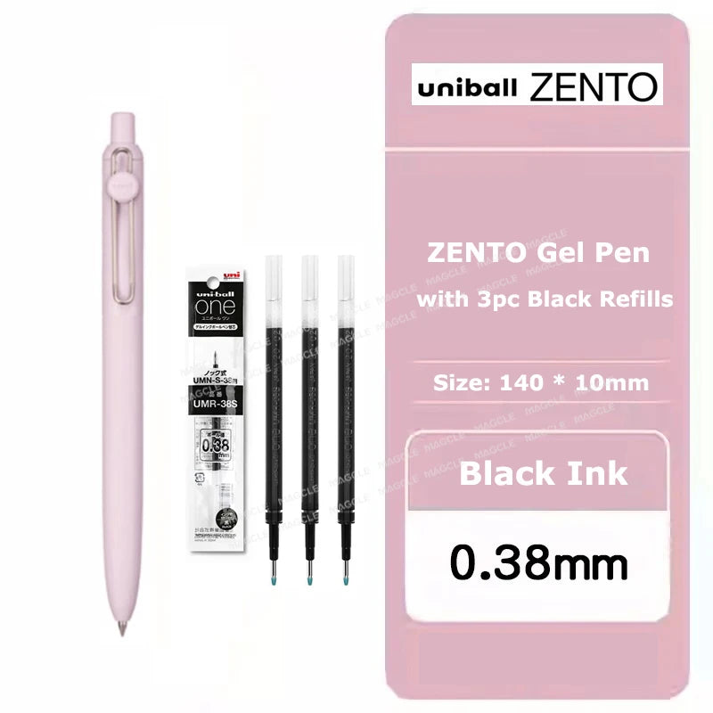 uniball ZENTO Standard 0.38/0.5mm Gel Pens,Water-Based Smooth Writing Roller Ball Pens Fit for a variety of occasions Stationery