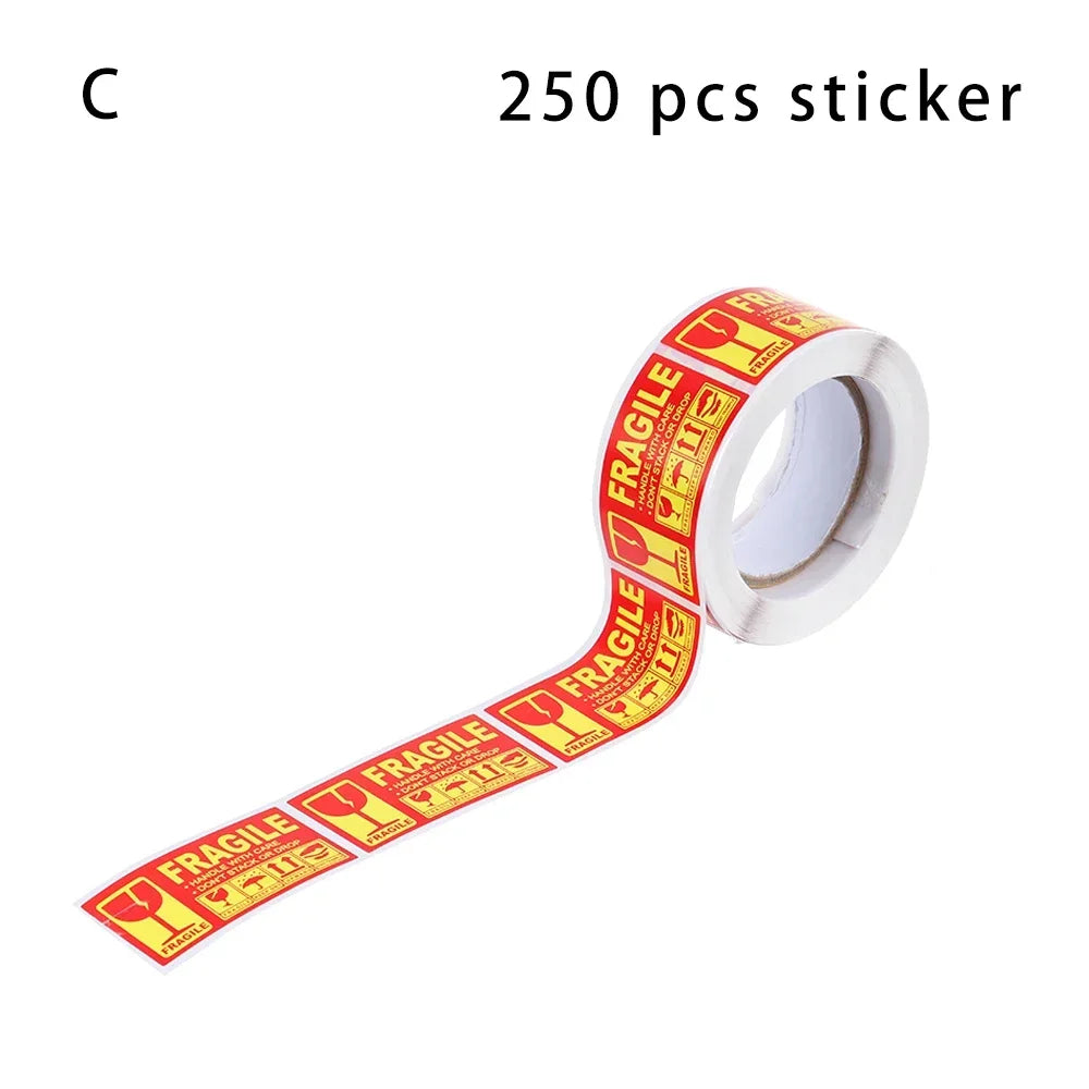 60/250pcs Fragile Warning Label Sticker Please Handle With Care For Goods Shipping Express Label Packaging Warning Sign Tag
