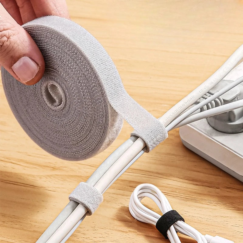 Simple and Portable Desktop Velcro Cable Tie, Data Cable Plug Board Cable Organizer