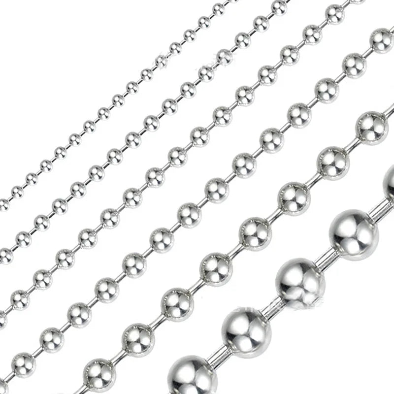 1.5 2.0 2.4 3.2 4 6 8 10mm Stainless Steel Ball Chain Bulk Bead Chain Necklace Connector Clasp For DIY Necklace Jewelry Making