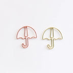 20pcs Umbrella Shape Paper Clip Creative Cute Bookmark Metal Color Cartoon Paper Clips For Planner Office Stationery