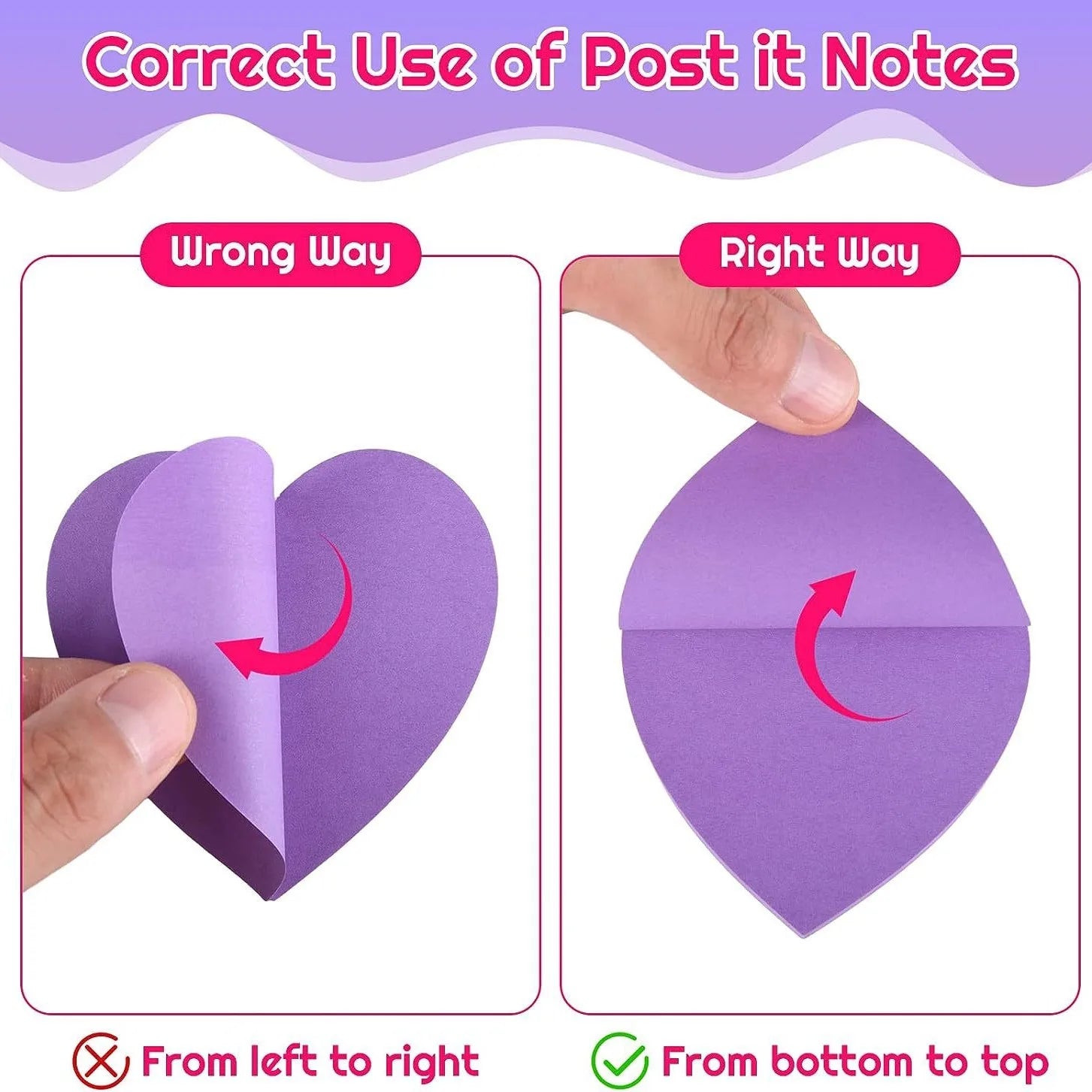 Set of 8 Brightly Colored Self-Adhesive Sticky Notes Featuring Bubbles, Arrows, and Hearts—Perfect for Home and School