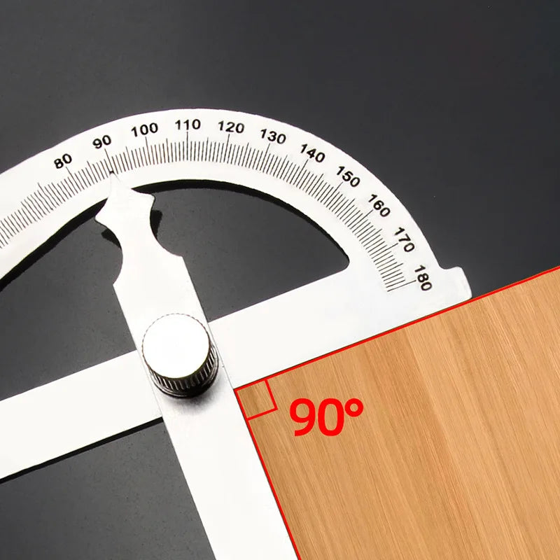 180 Degree Protractor Metal Angle Finder Angle Ruler Woodworking Tools Measuring Ruler Angle Meter Stainless Steel Goniometer