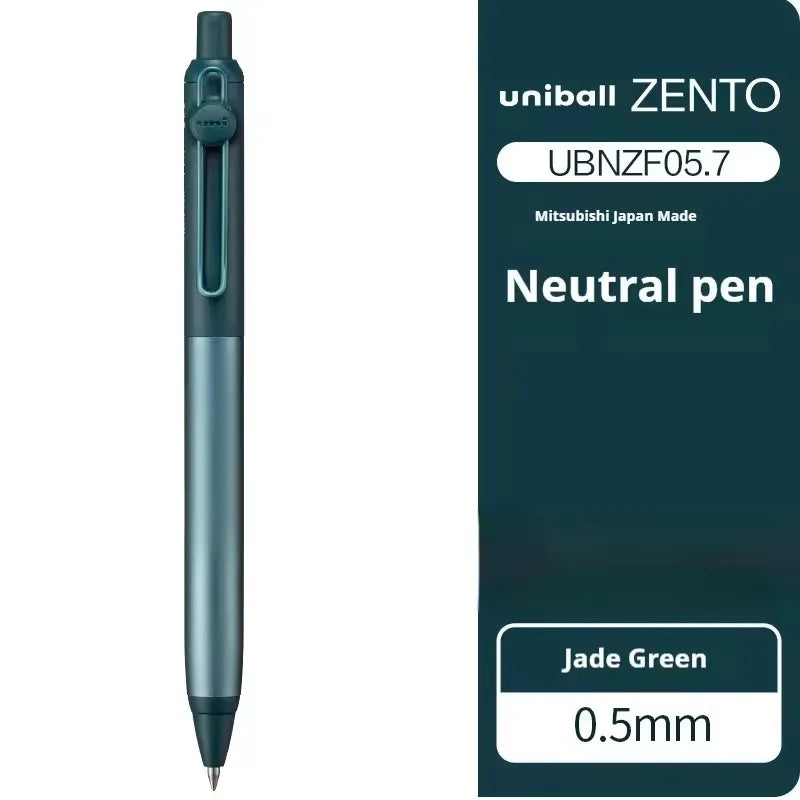 New Uni uniball Zento Flow Metal Rollerball Pen Aluminum Grip Gel Pens 0.5mm Water-Based Black Ink Ultra Smooth Writing Japan