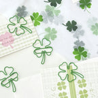 10Pc/set Ins Creative Design Clover Paper Clip Green Pink Color Scrapbook Paper Clip DIY Decor Photocard Memo Pad Fixed Clip Pin