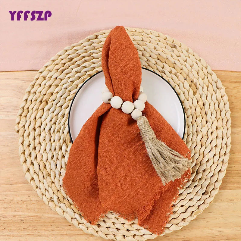 Rust Wedding Napkin Cotton Cloth 43cm17in Rustic Gauze Hanky Tea Towel Dining Place Mats Wedding Supplies Linen Home Table Decor