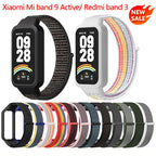 Strap+PC Case for Xiaomi mi band 9 active accessories sports Nyon bracelet correa+Protective Bumper shell Cover for Redmi band 3