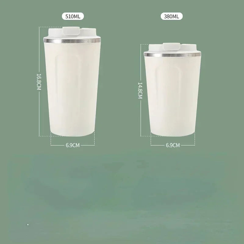 1pc 380/510ML Travel Stainless Steel Coffee Cup Thermal Mug Leak-Proof Thermos Bottle Tea Coffee Mug Vacuum Flask Insulated Cups