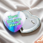 Personalized Heart-Shaped Tinplate Pins Custom Logo Text Pattern Printing Metal Badge Children And Friends Brooch Gift Wholesale