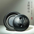 Natural Original Stone Inkstone With Cover Longan Round For Students Libros Livros Livres Kitaplar Art