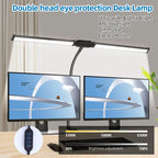 Double Head LED Desk Lamps Led Computer Monitor Light Stepless Dimmable USB Table Lamp for Office Study Reading Lighting Fixture