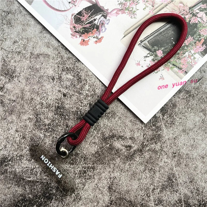 Cellphone Strap Candy Color Rope for Cards Metal Keyring Wrist Lanyard Keychain Portable Cellular Pendant Premium Hand Strap