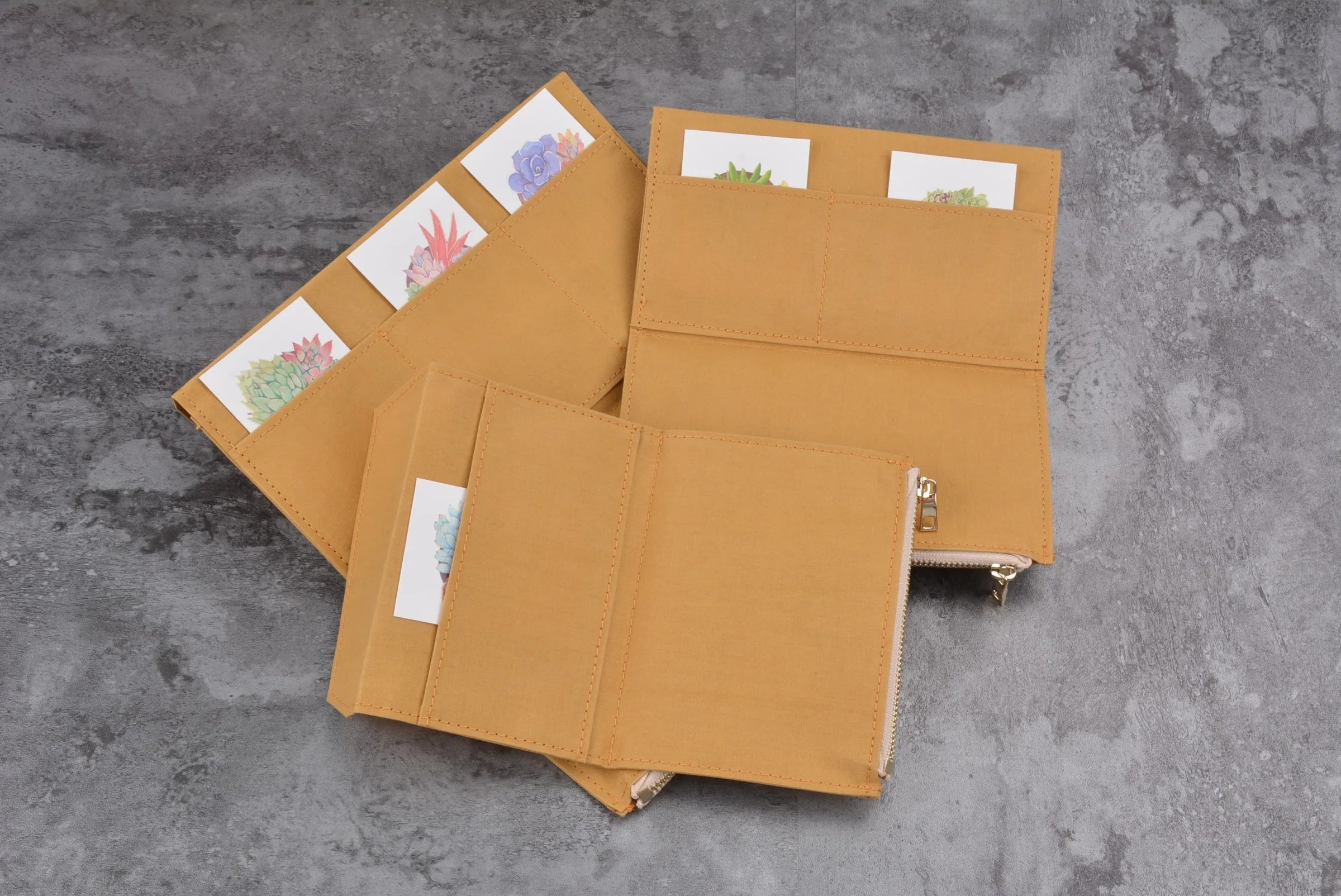 Canvas Zipper Card Holder for Travel Notebook, Canvas Storage Bag File Folder Refill Insert for Standard Journals Stationery