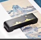 She Yan Water Wave Chinese Ink Stick Bed Natural Stone Stamp Holder Rest for Chinese Calligraphy Decoration Supply