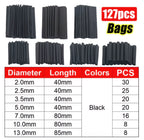 Black Heat Shrink Tube Kit Thermoresistant Tubing Shrink Wire Wrapping Electrical Connection Cable Insulation Sleeves Protecter