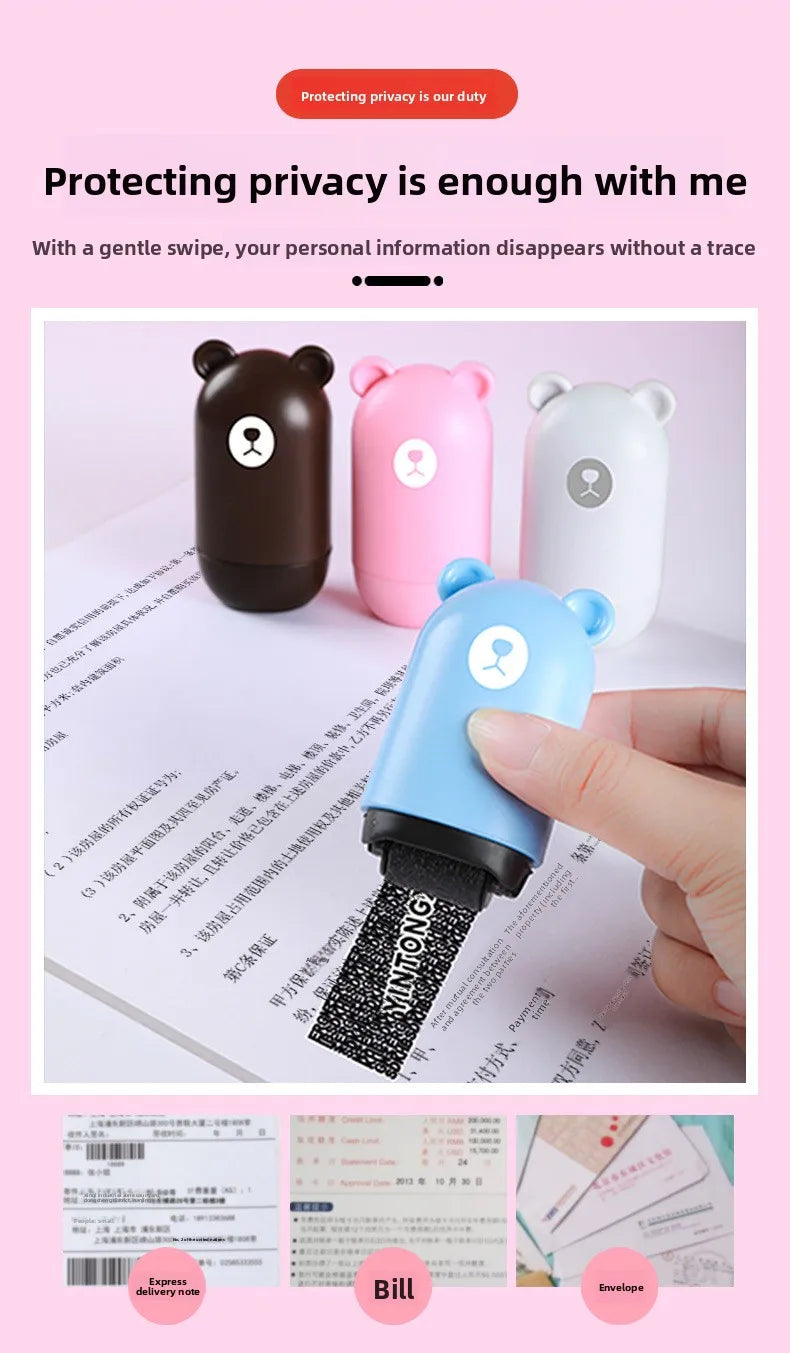 Identity Theft Protection Stamp Confidential Data Privacy Roller Stamp Refillable Ink for Office Home Mail Document Security