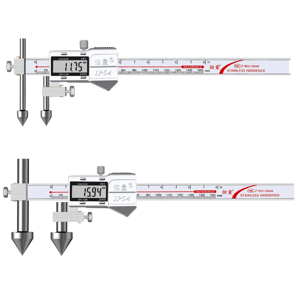 Round Hole Center Distance Digital Caliper 10mm 20mm Cone Probe Measuring Hole Center Distance Hole Distance Center Line Caliper
