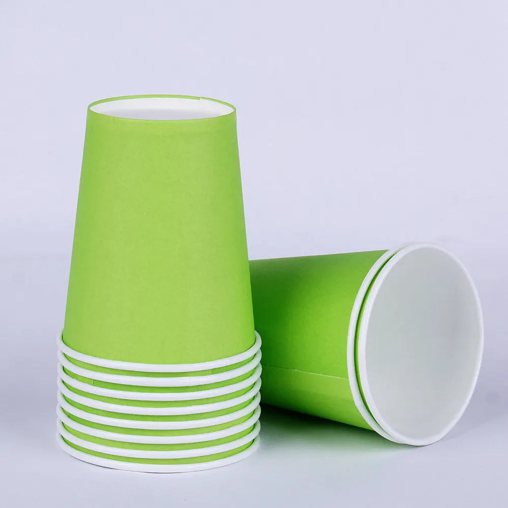 Solid Color Disposable Tableware Set Party Supplies Paper Plates Cups Wedding Birthday Party Decorations Adult Favor