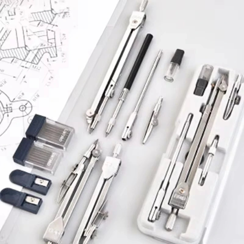 Stainless Steel Multifunctional Drafting Drawing Compass/Lead Core Math Geometry Circles Tool Durable Supplies 8600 / 8601